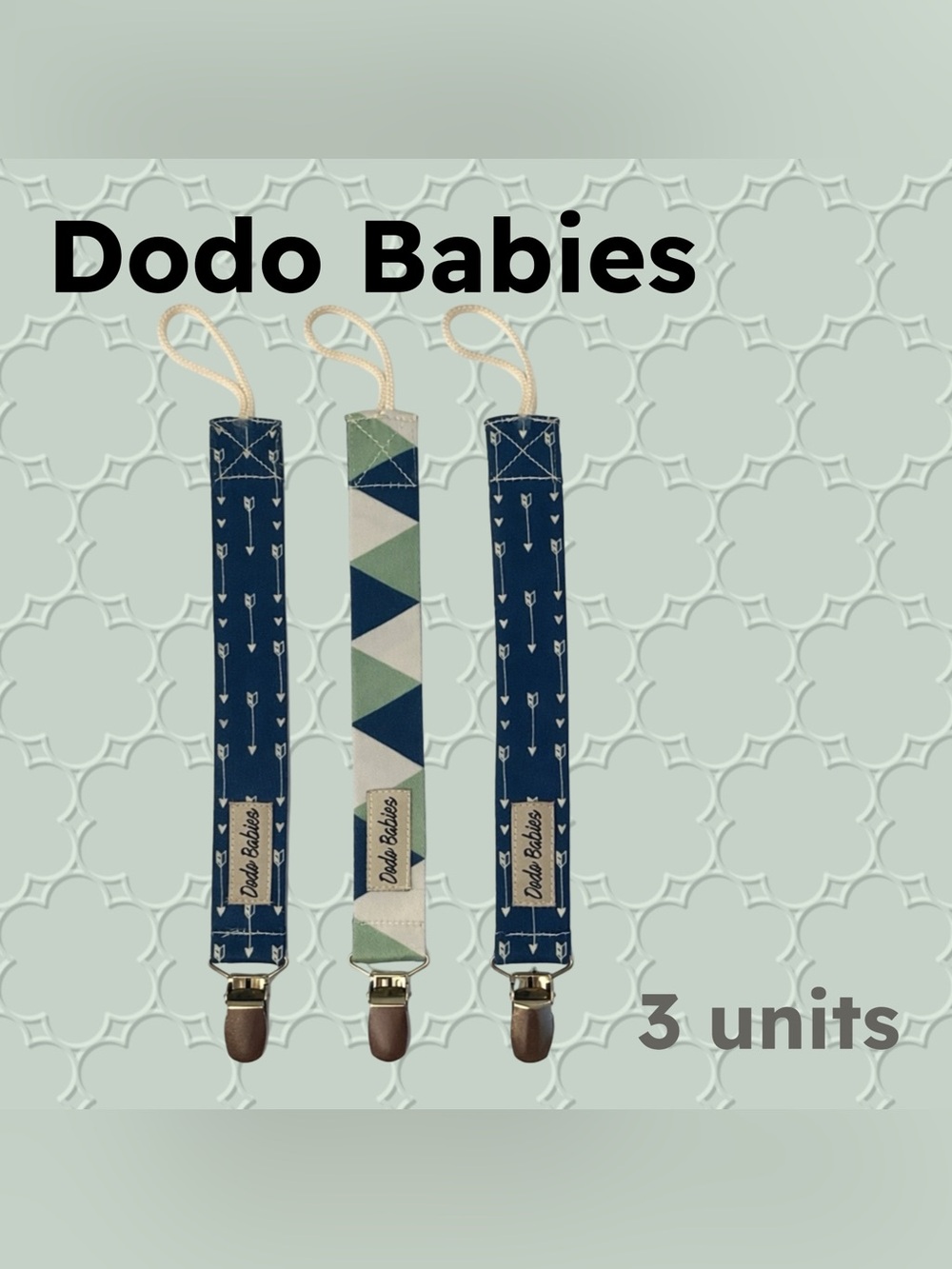 👍GUC DODO BABIES | 3X Unisex Blue Pacifier metal clips ❗️read